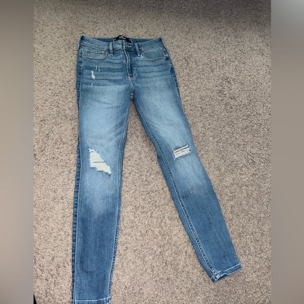 Hollister Light Blue Distressed Skinny Jeans